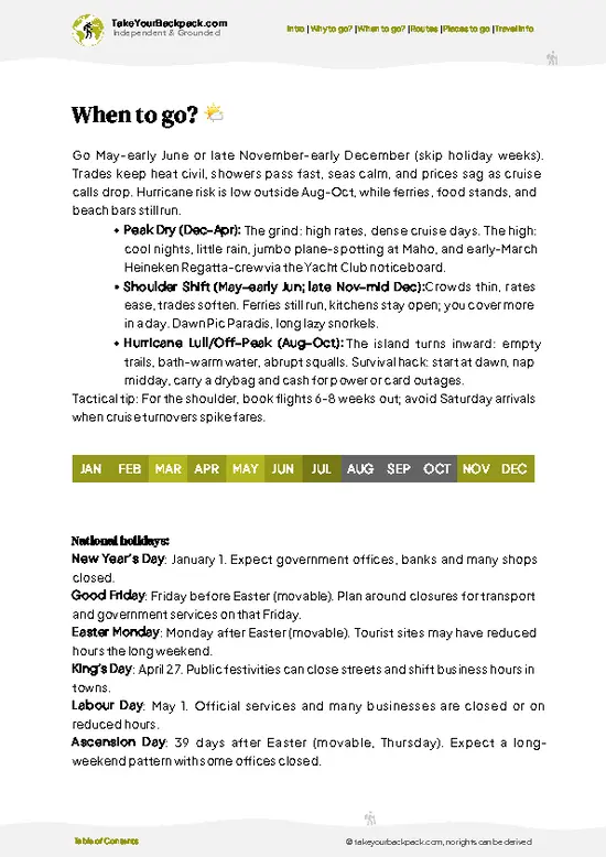 example page 3 from our offline Travel Guide for Sint Maarten
